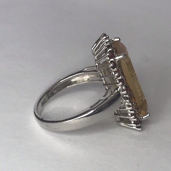 Huge 5 Carat Natural Citrine and Rhodolite Garnet - Picture 7 of 9